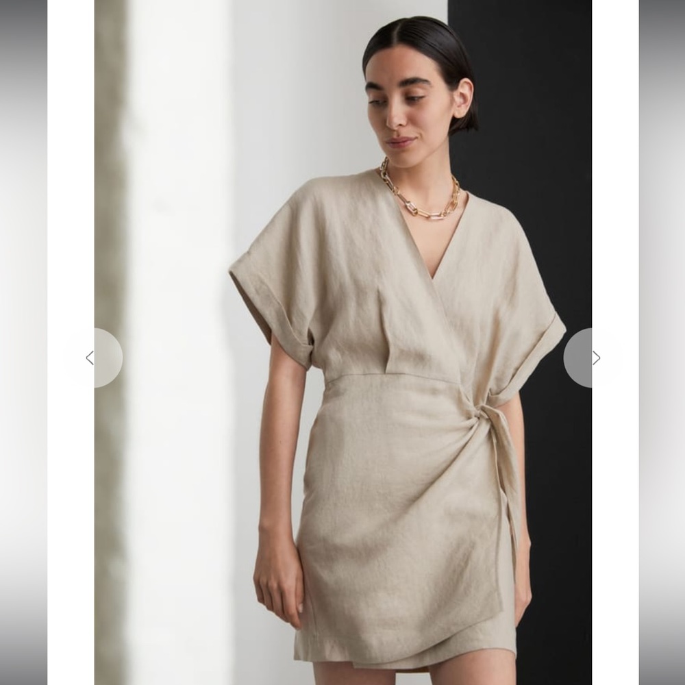 & Other Stories Wrap Linen Dress